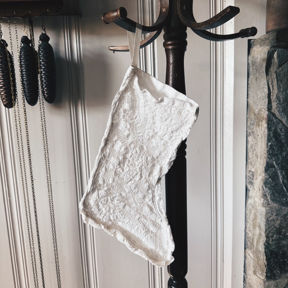 Vintage White Lace Cotton Stocking
